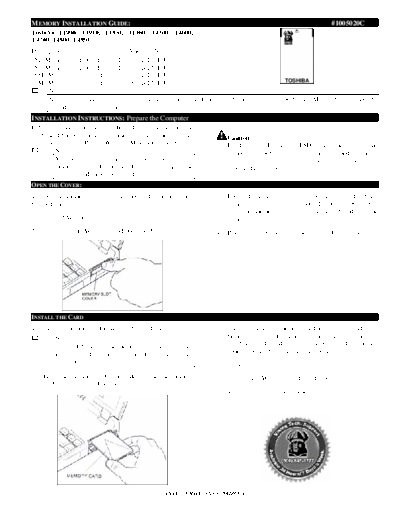 TOSHIBA Toshiba Memory Install Guid  TOSHIBA Laptop Toshiba Memory Install Guid.pdf