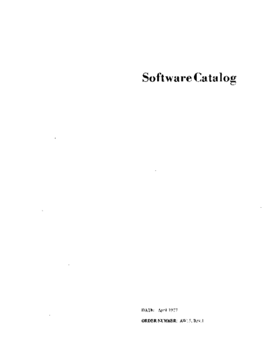 honeywell AW15-01 softwareCatalog Apr77  honeywell AW15-01_softwareCatalog_Apr77.pdf