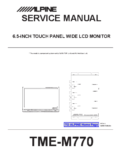 ALPINE ALPINE  TME-M770  ALPINE Car Audio TME-M770 ALPINE  TME-M770.pdf