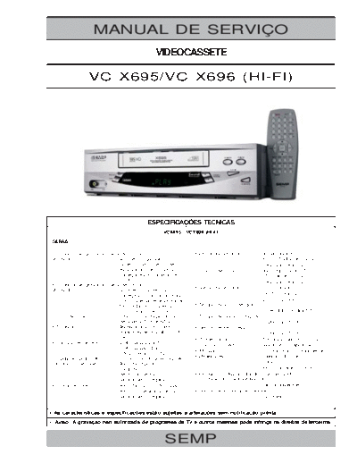 TOSHIBA Semp+Toshiba+VCX695,+VCX696  TOSHIBA Video VCX695, VCX696 Semp+Toshiba+VCX695,+VCX696.pdf