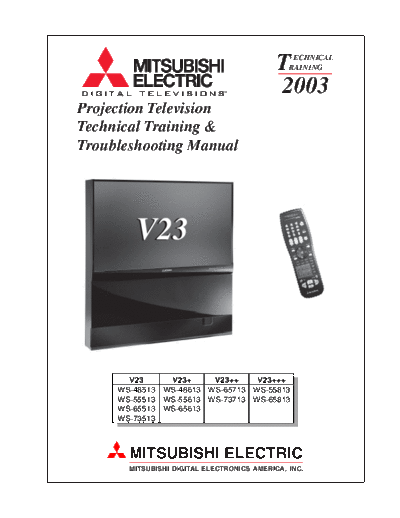 MITSUBISHI v23 training manual 123  MITSUBISHI Proj TV V23_Training_Manual v23_training_manual_123.pdf