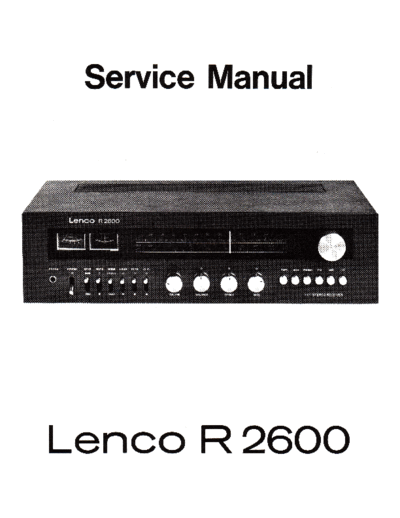 LENCO r2600 hifi receiver service manual  LENCO Audio R2600 lenco_r2600_hifi_receiver_service_manual.pdf