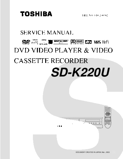 TOSHIBA SD-K220U DVD-VCR  TOSHIBA DVD-Video SD-K220U TOSHIBA_SD-K220U_DVD-VCR.pdf
