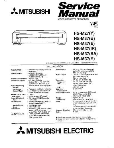 MITSUBISHI hfe mitsubishi hs-m27 m37 service en  MITSUBISHI Video HS-M27 hfe_mitsubishi_hs-m27_m37_service_en.pdf