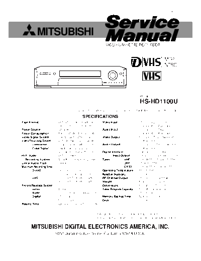 MITSUBISHI hfe mitsubishi hs-hd1100u service en  MITSUBISHI Video HS-HD1100 hfe_mitsubishi_hs-hd1100u_service_en.pdf