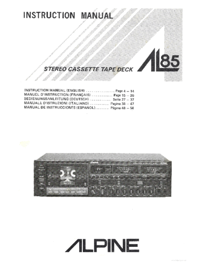 ALPINE hfe alpine al-85 en de fr es it  ALPINE Audio AL-85 hfe_alpine_al-85_en_de_fr_es_it.pdf