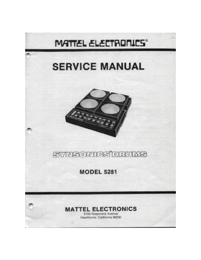 . Various Mattel Synsonics Service Manual  . Various Mattel Synsonics Service Manual.pdf