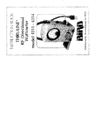 Bird 4311-4314 Thruline Directional RF Wattmeter WW  Bird BIRD 4311-4314 Thruline Directional RF Wattmeter WW.pdf