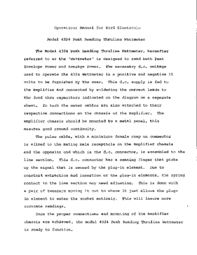 Bird 4324 Peak Reading Thruline Wattmeter WW  Bird BIRD 4324 Peak Reading Thruline Wattmeter WW.pdf