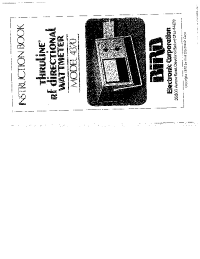 Bird 4370 Thruline RF Directional Wattmeter (1975) WW  Bird BIRD 4370 Thruline RF Directional Wattmeter (1975) WW.pdf