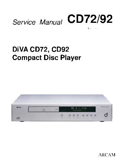 ARCAM Arcam-CD-92-Service-Manual  ARCAM CD92 Arcam-CD-92-Service-Manual.pdf