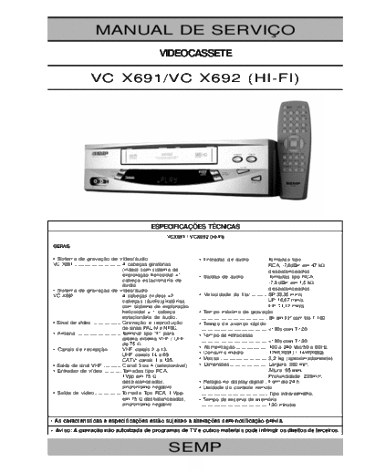 TOSHIBA Semp+Toshiba+VCX691,+VCX692  TOSHIBA Video VCX691, VCX692 Semp+Toshiba+VCX691,+VCX692.pdf