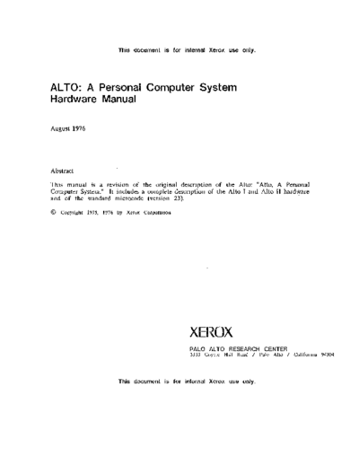 xerox Alto Hardware Manual Aug76  xerox alto Alto_Hardware_Manual_Aug76.pdf
