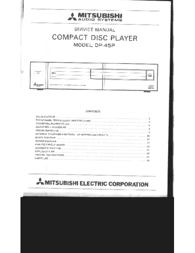 MITSUBISHI dp45  MITSUBISHI Audio DP-45P dp45.pdf