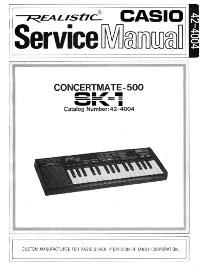 Casio SK-1 Service Manual  Casio Casio SK-1 Service Manual.pdf