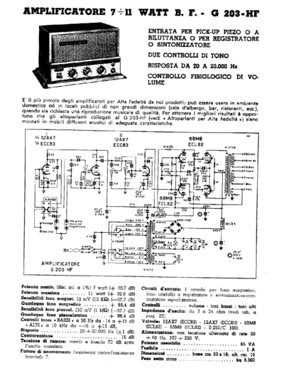 GELOSO Geloso G203HF Amplifier specs  GELOSO Geloso G203HF Amplifier specs.pdf