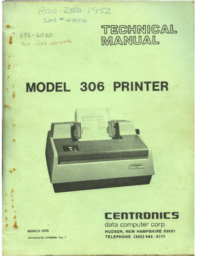 centronics 37400040F Model 306 Technical Manual Mar76  centronics 37400040F_Model_306_Technical_Manual_Mar76.pdf