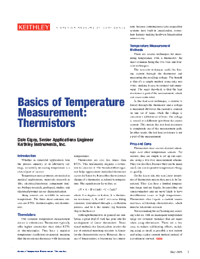 Keithley 2765 Thermistors  Keithley Appnotes 2765 Thermistors.pdf