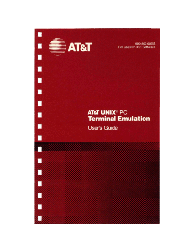 AT&T 999-809-007IS UNIX PC Terminal Emulaton 1986  AT&T 3b1 999-809-007IS_UNIX_PC_Terminal_Emulaton_1986.pdf