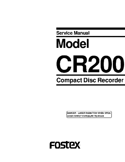FOSTEX hfe fostex cr200 service en  FOSTEX Audio CR200 hfe_fostex_cr200_service_en.pdf