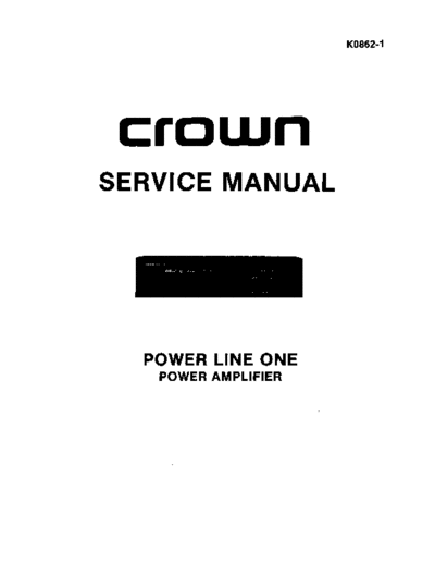 CROWN hfe crown power line one service en  CROWN Audio Power Line One hfe_crown_power_line_one_service_en.pdf