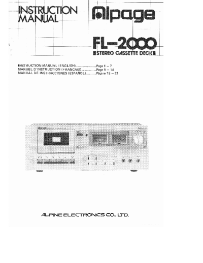 ALPINE hfe alpage fl-2000 en fr es  ALPINE Audio FL-2000 hfe_alpage_fl-2000_en_fr_es.pdf