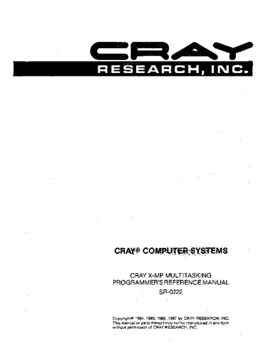 cray SR-0222D Cray X-MP Mulitasking Programmers Reference Jul87  cray CRAY_X-MP SR-0222D_Cray_X-MP_Mulitasking_Programmers_Reference_Jul87.pdf