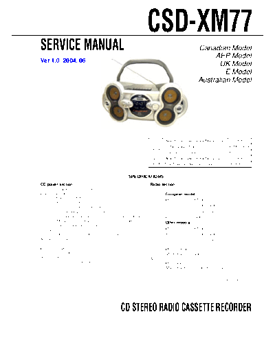 AIWA hfe aiwa csd-xm77 service en  AIWA Audio CSD-XM77 hfe_aiwa_csd-xm77_service_en.pdf