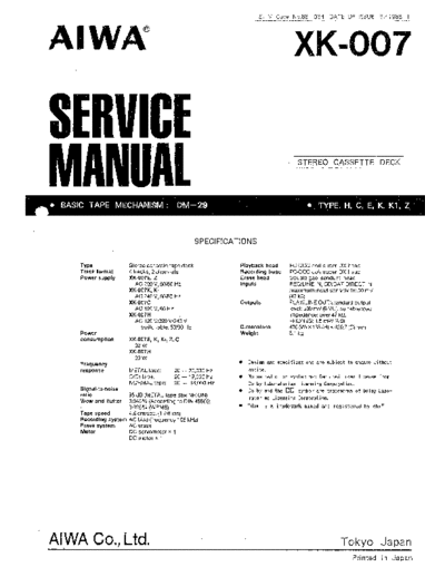 AIWA hfe aiwa xk-007 service  AIWA Audio Excelia XK-007 hfe_aiwa_xk-007_service.pdf