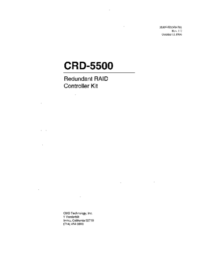 cmd CMD CRD-5500 Redundant RAID Controller Oct96  cmd CMD_CRD-5500_Redundant_RAID_Controller_Oct96.pdf