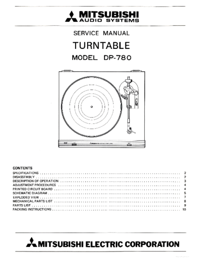 MITSUBISHI ve mitsubishi dp-780 service en  MITSUBISHI Audio DP-780 ve_mitsubishi_dp-780_service_en.pdf