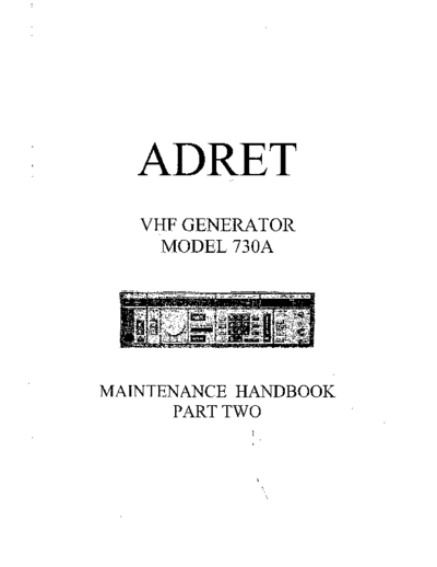 ADRET 730A maintenance manual II  ADRET Audio 730A adret730A_maintenance_manual_II.PDF