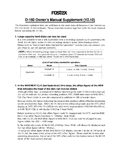 FOSTEX hfe fostex d-160 supp en  FOSTEX Audio D-160 hfe_fostex_d-160_supp_en.pdf