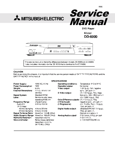 MITSUBISHI hfe   dd-6000 service  MITSUBISHI Audio DD-6000 hfe_mitsubishi_dd-6000_service.pdf