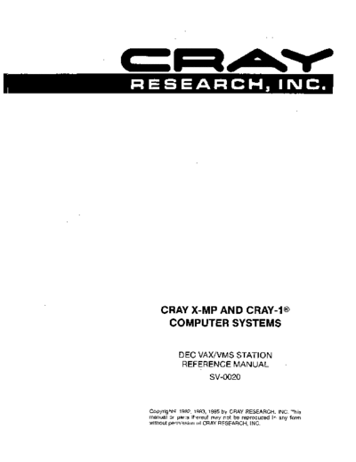 cray SV-0020B DEC VAX VMS Station Reference Sep85  cray Station SV-0020B_DEC_VAX_VMS_Station_Reference_Sep85.pdf