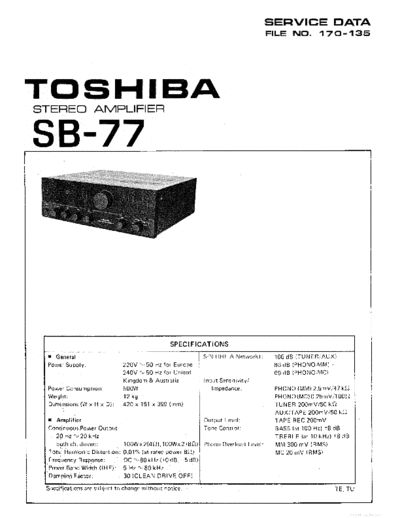TOSHIBA hfe toshiba sb-77 service en  TOSHIBA Audio SB-77 hfe_toshiba_sb-77_service_en.pdf