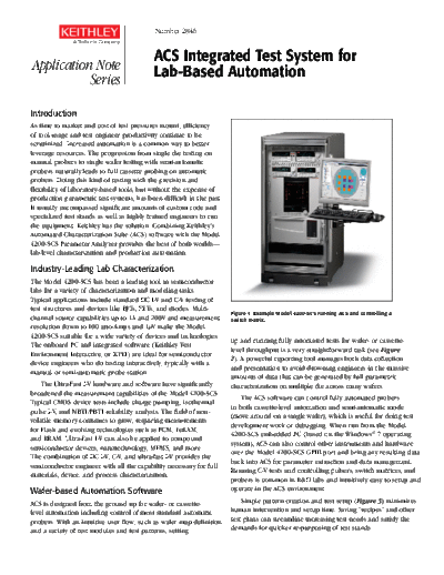 Keithley ACS Lab-BasedAutomation AN  Keithley SCS ACS ACS Lab-BasedAutomation_AN.pdf