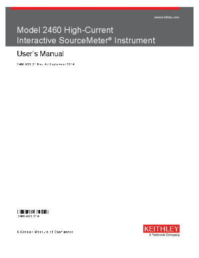 Keithley 2460-900-01A Sep 2014 User  Keithley 2460 2460-900-01A_Sep_2014_User.pdf