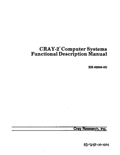 cray HR-0200-0D CRAY-2 Computer Systems Functional Description Jun89  cray CRAY-2 HR-0200-0D_CRAY-2_Computer_Systems_Functional_Description_Jun89.pdf