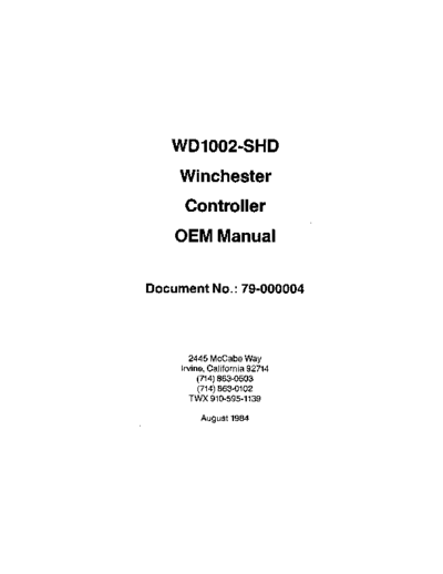 Western Digital WD1002-SHD OEMmanualAug1984  Western Digital WD100x WD1002-SHD_OEMmanualAug1984.pdf