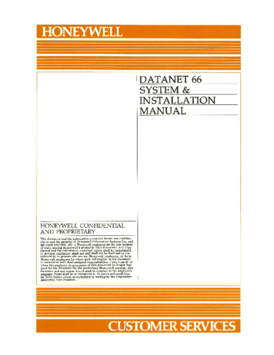 honeywell FN01-03C DATANET 66 System Manual May83  honeywell datanet FN01-03C_DATANET_66_System_Manual_May83.pdf