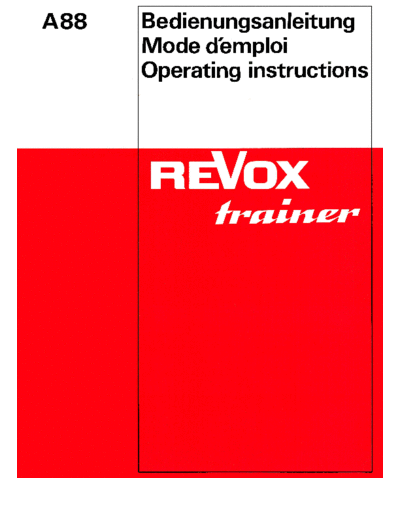 REVOX Revox A88 Op  REVOX A88 Revox_A88_Op.pdf
