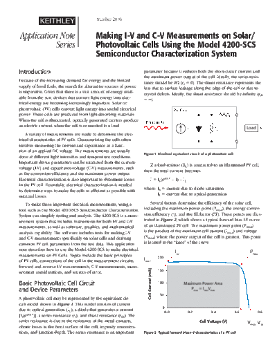 Keithley 2876 Photovoltaic App Note  Keithley Appnotes 2876 Photovoltaic App Note.pdf