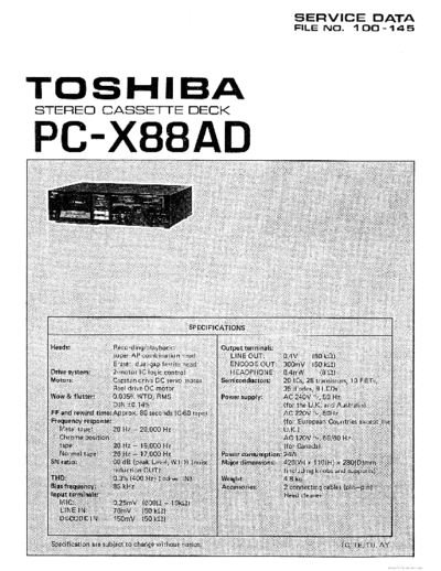 TOSHIBA hfe   pc-x88ad service  TOSHIBA Audio PC-X88AD hfe_toshiba_pc-x88ad_service.pdf