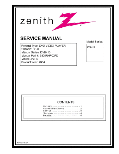 ZENITH hfe zenith dvb413 service en  ZENITH Audio DVB413 hfe_zenith_dvb413_service_en.pdf