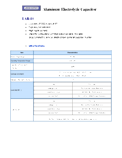 Joemaster [screw-terminal] LAR-10 Series  . Electronic Components Datasheets Passive components capacitors Joemaster Joemaster [screw-terminal] LAR-10 Series.pdf
