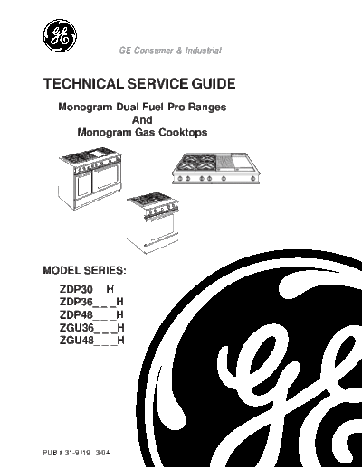 General Electric 31-9119 GE Monogram Dual Fuel Pro Ranges And Gas Cooktops  General Electric 31-9119 GE Monogram Dual Fuel Pro Ranges And Gas Cooktops.pdf