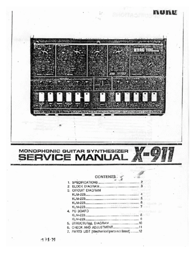 Korg Korg X-911 Service Manual  Korg Korg X-911 Service Manual.pdf