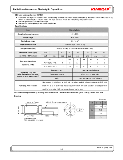 Kingcap [radial] ELE Series  . Electronic Components Datasheets Passive components capacitors Kingcap Kingcap [radial] ELE Series.pdf