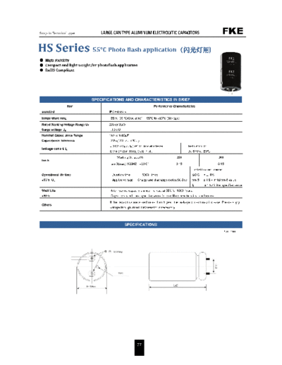 FKE [snap-in] HS SERIES Series  . Electronic Components Datasheets Passive components capacitors FKE FKE [snap-in] HS SERIES Series.pdf